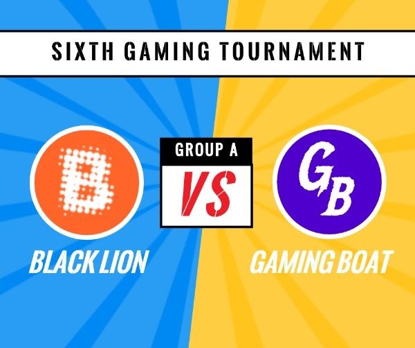 fight, game, vs, Blue And Yellow Gaming Tournament Facebook Post Template
