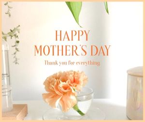 mothers day, mother day, greeting, Soft White Yellow Happy Mother's Day Spring Blossom Facebook Post Template