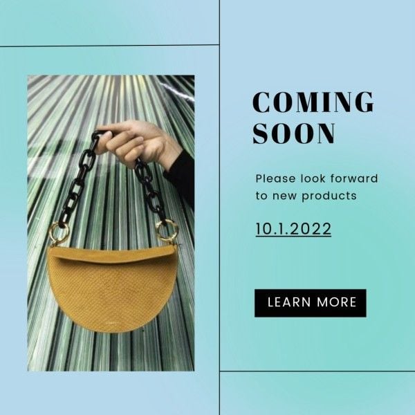 social media, business, fashion, Blue Woman New Bag Product Coming Soon Instagram Post Template