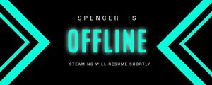 social media, modern, designer, Black And Green Offline Spencer Steaming  Twitch Banner Template