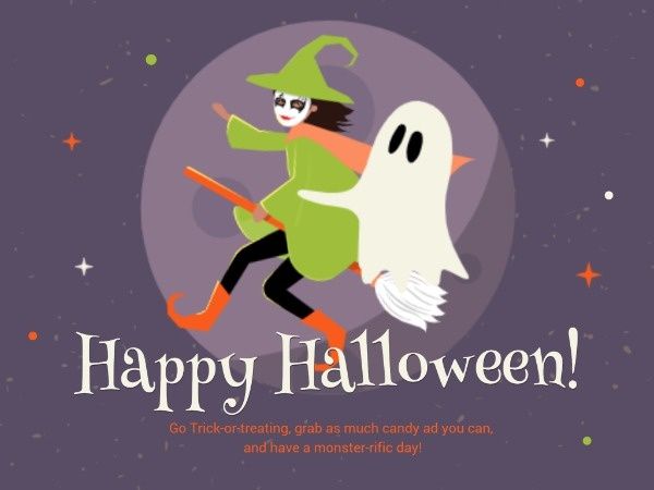 holiday, festival, celebration, Grey Happy Halloween Card Template