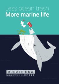 marine pollution, pollution, environment, Save Marine Life Poster Template