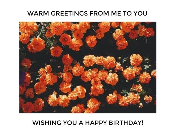 wishes, flower, flowers, Minimalist Happy Birthday Card Template