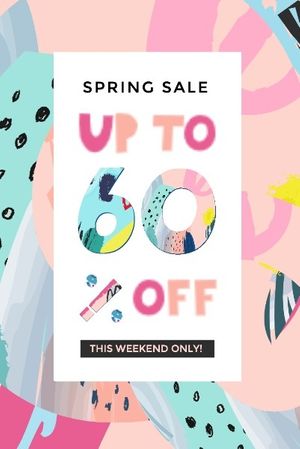 season, promotion, discount, Graffiti Spring Sale Pinterest Post Template