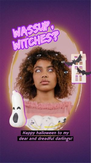 trick or treat, spooky, photo, Horror Creepy Halloween Witch Instagram Story Template
