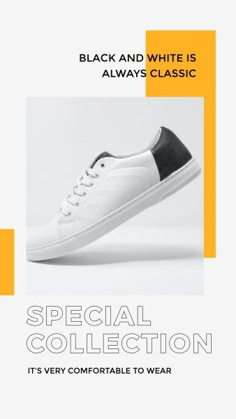 sneakers, social media, footwear, Yellow Special Sports Shoes Sale Instagram Story Template