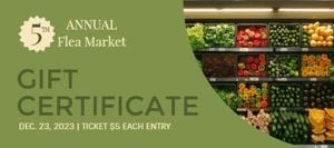 sale, discount, business, Green Flea Market Gift Certificate Template