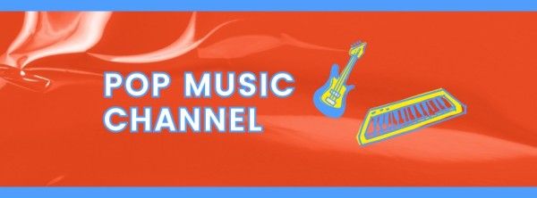 subscribe, youtube end screen, end cards, Red Pop Music Channel Facebook Cover Template