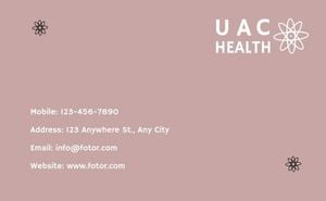 Pink Health Care Recovery Treatment Business Card