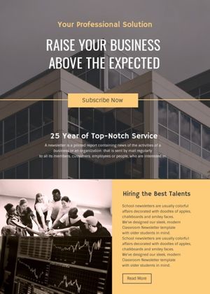 business, firm, ads, Yellow And Black Consulting Company Service Newsletter Template