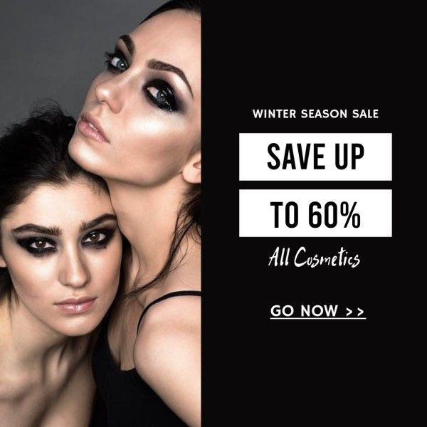 sale, shopping, discount, Black Cosmetics Instagram Ads Instagram Ad Template