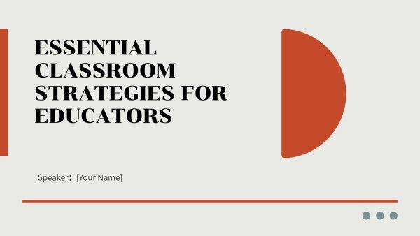 Beige Grey Simple Modern Style Essential Classroom Strategies For Educators AI Slides Template