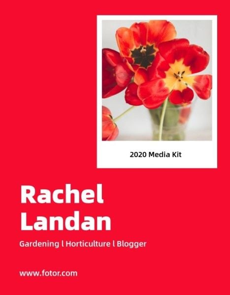  press kit,  blogger,  business, Red Gardening General  Media Kit Template