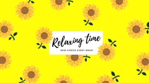 header, life, nature, Yellow Sunflower Relaxing Time Channel Banner Youtube Channel Art Template