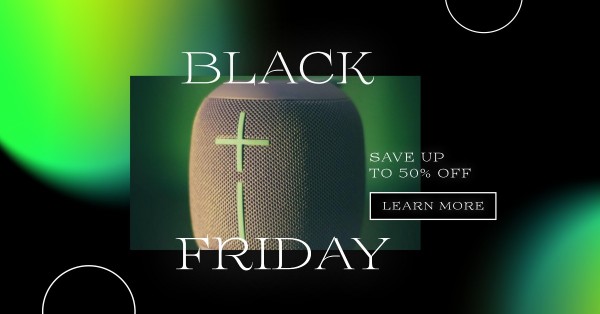 Black Speaker Black Friday Sale Facebook App Ad