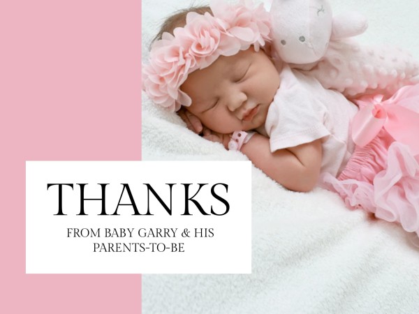 Pink Baby Welcome Shower Card