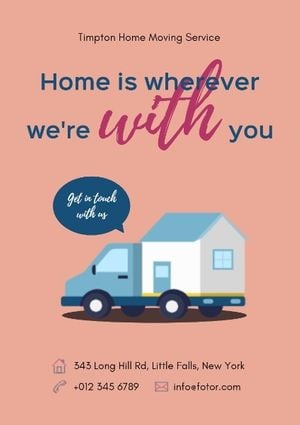 房屋移动服务 英文海报