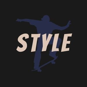 sports, sport, silhouette, Black Stylish Skateboard Logo Template