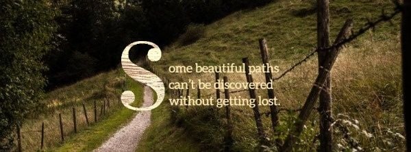 qoute, banner, landscrape, Mountain Path Inspirational Quote Facebook Cover Template