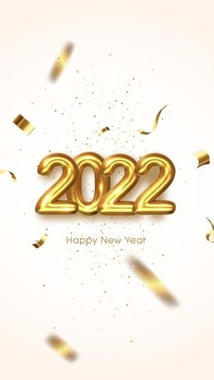 3d, ribbon, minimal, Beige Elegant 2022 Happy New Year 2022 Instagram Story Template