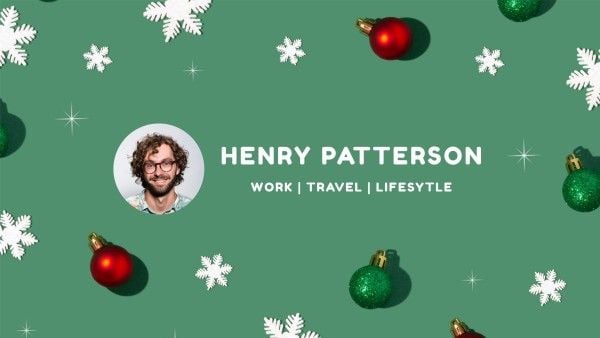 holiday, personal, vlogger, Green Christmas Banner Youtube Channel Art Template