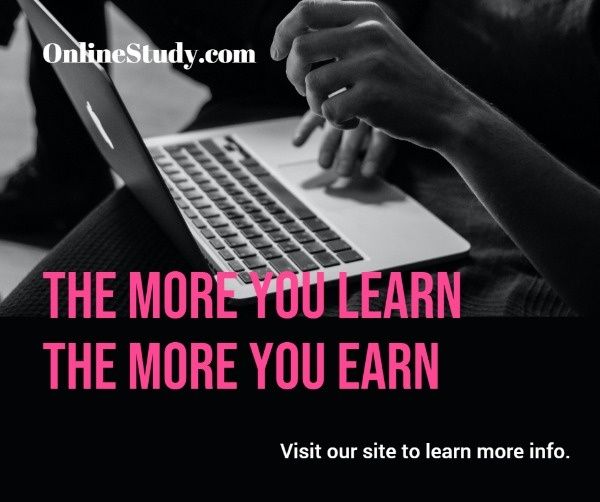 education, institute, story, Black Online Study Classes Facebook Post Template