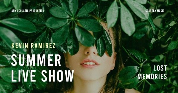  cover photo,  social media,  social network, Green Plants Summer Live Show  Facebook Event Cover Template