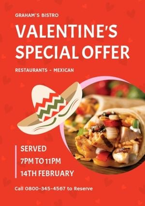 valentines day, valentine day, festival, Red Valentine's Special Offer Flyer Template