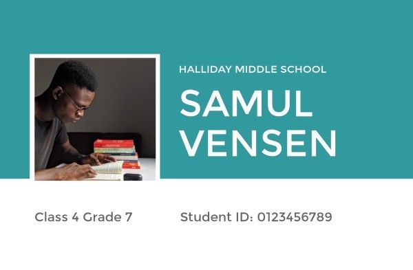 Green Simple Student Information ID Card