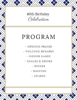 Stylish Birthday Diner Program
