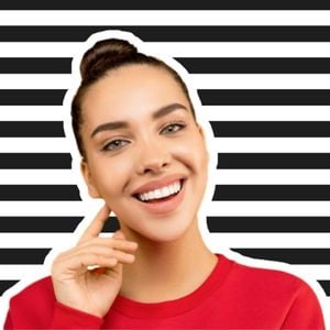 photo, image cutout, modern, Black And White Stripes Simple Profile Picture Avatar Template