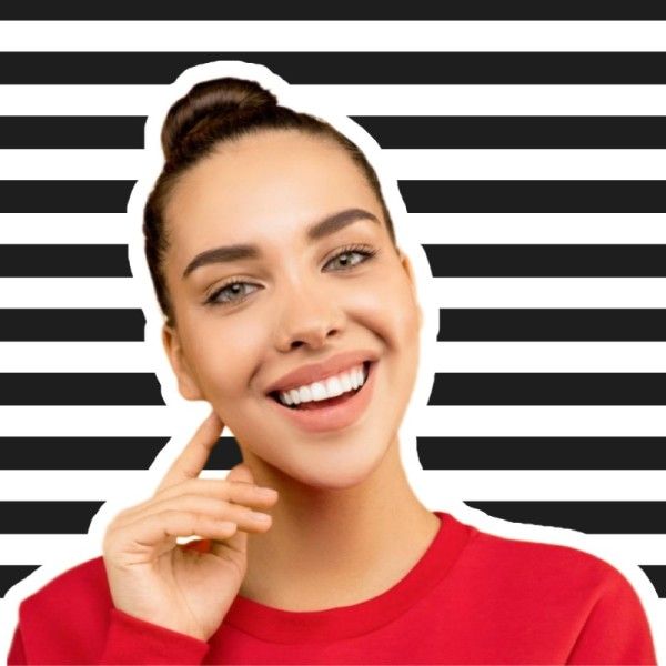 photo, image cutout, modern, Black And White Stripes Simple Profile Picture Avatar Template