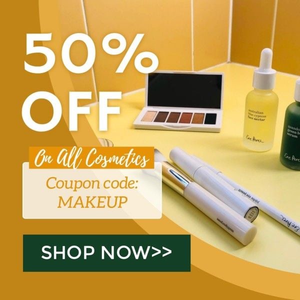 cosmetics, beauty, fashion, Makeup Coupon Instagram Ad Template