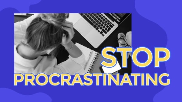 Purple Procrastination Tips Youtube Thumbnail