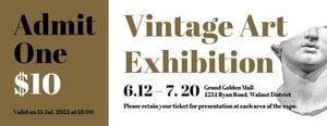 design, event, life, Vintage Art Exhibition Ticket Template