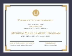 Official Attendance Certificate