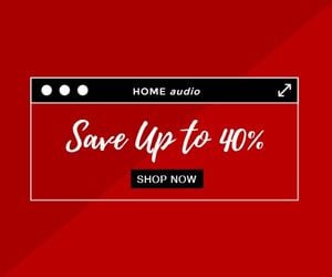 cyber monday, store, shop, Black Friday Home Audio Sale Medium Rectangle Template