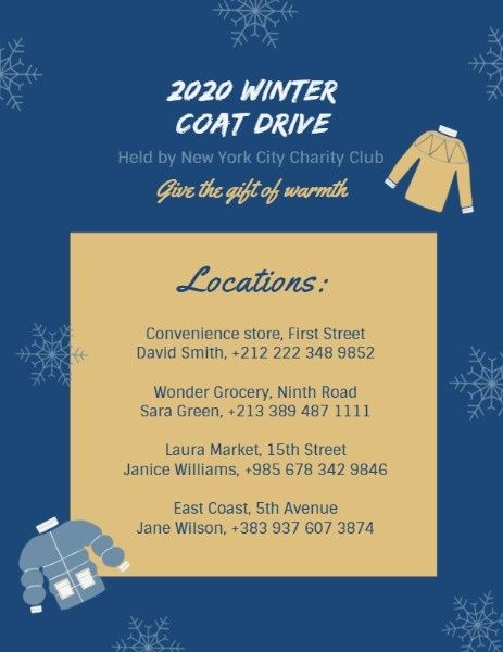 Customizable Winter Coat Drive Program, Nyc Winter Coat Drive 2020