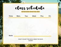 Green Plant Background Class Schedule