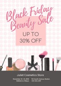 promotion, retail, commodity, Black Friday Beauty Sale Flyer Template