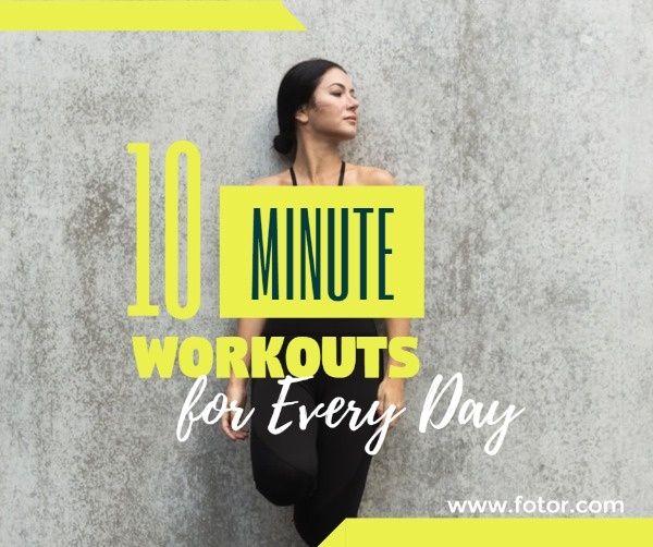 workouts, fitness, exercise, Yellow And Cool Workout Plan Facebook Post Template