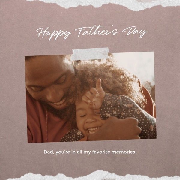 dad, kid, family, Brown Retro Father's Day Photo Collage Instagram Post Template