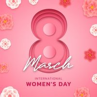 粉红花朵 3月8日国际妇女节 Instagram帖子