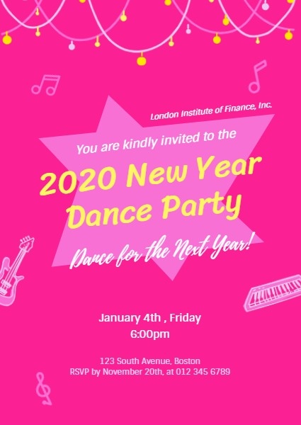 New Year Dance Party Invitation