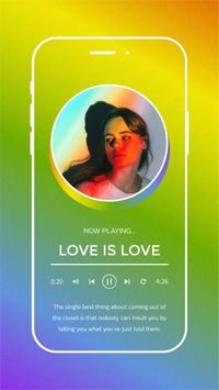 Colorful Gradient Media Player Pride Month Love Song Instagram Story