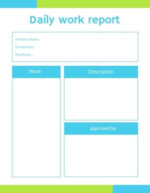 simple, progress, weekly, Green And Blue Modern Task Daily Report Template
