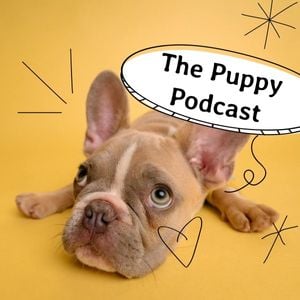 dog, shar pei, simple, Yellow Puppy Podcast Podcast Cover Template