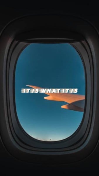 Black Airplane Window Quote Mobile Wallpaper
