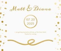 wedding, thank you, wedding ceremony, White Engagement Thanks Card Facebook Post Template