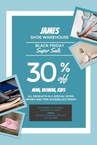 business, discount, promotion, Black Friday Shoe Sale Pinterest Post Template